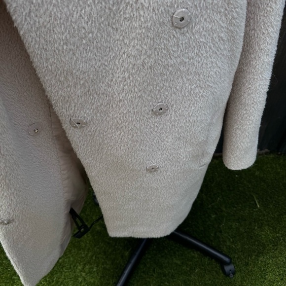 Trina Turk Cream Madison Textured Wedge Coat size 6 - Picture 12 of 14